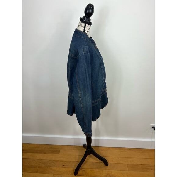 ana plus size button up jean jacket - Picture 5 of 9
